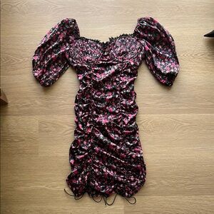 For Love And Lemons Pink Floral Mini Dress